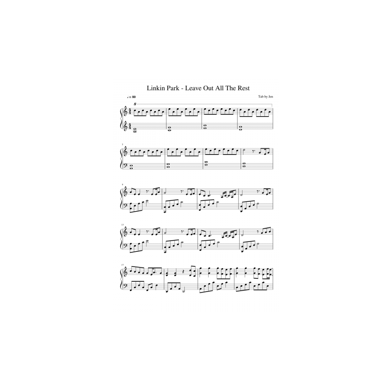 Linkin park - Leave out all the rest (Piano sheet)