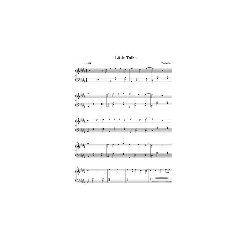 Of Monsters and Men - Little Talks (Piano sheet)