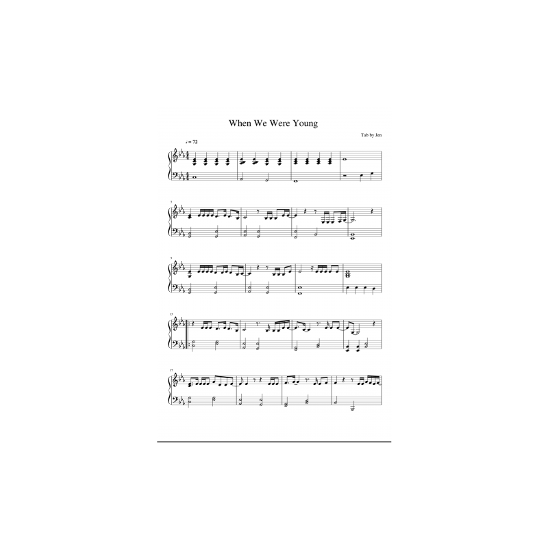 Adele - When We Were Young (Piano Sheet)