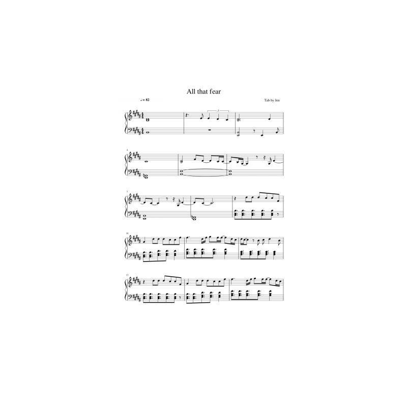 Lucy Rose - All That Fear (Piano sheet)